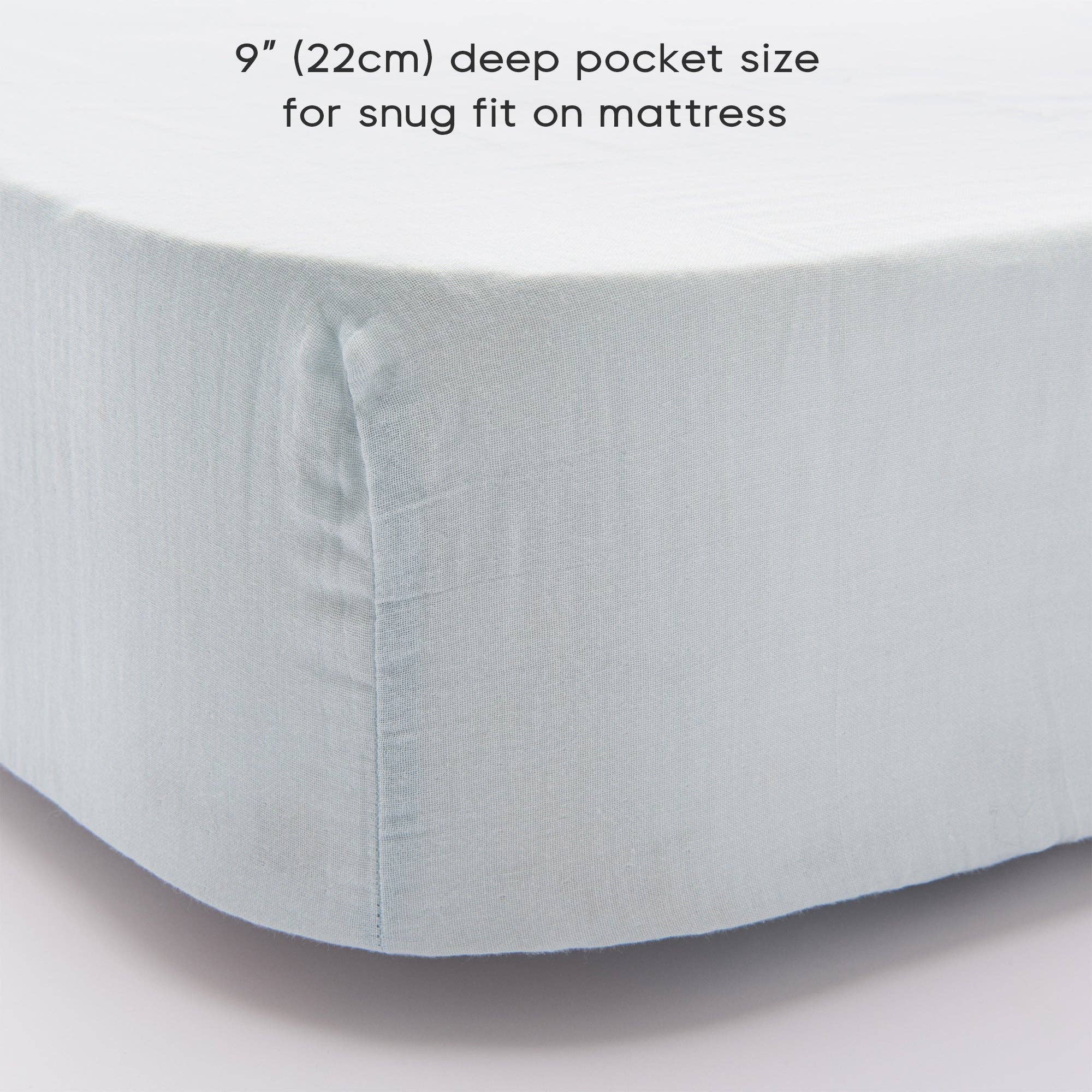 Barooga - Wholesale Cot/Crib Sheets - Muslin Crib Sheets for Boys and Girls, 28"x 52" + 9"7