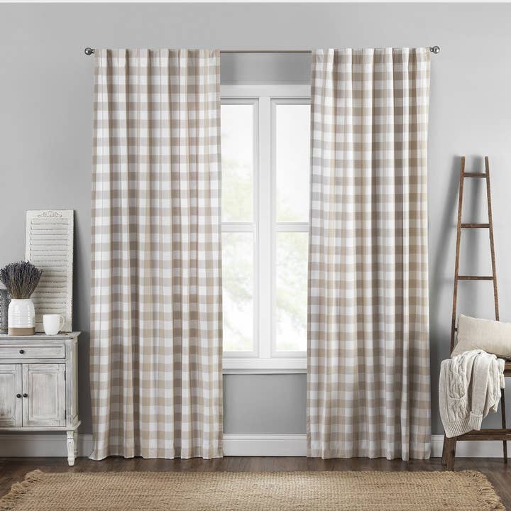Farmhouse Living Buffalo Check Window Curtain for wholesale by Threadmade Home