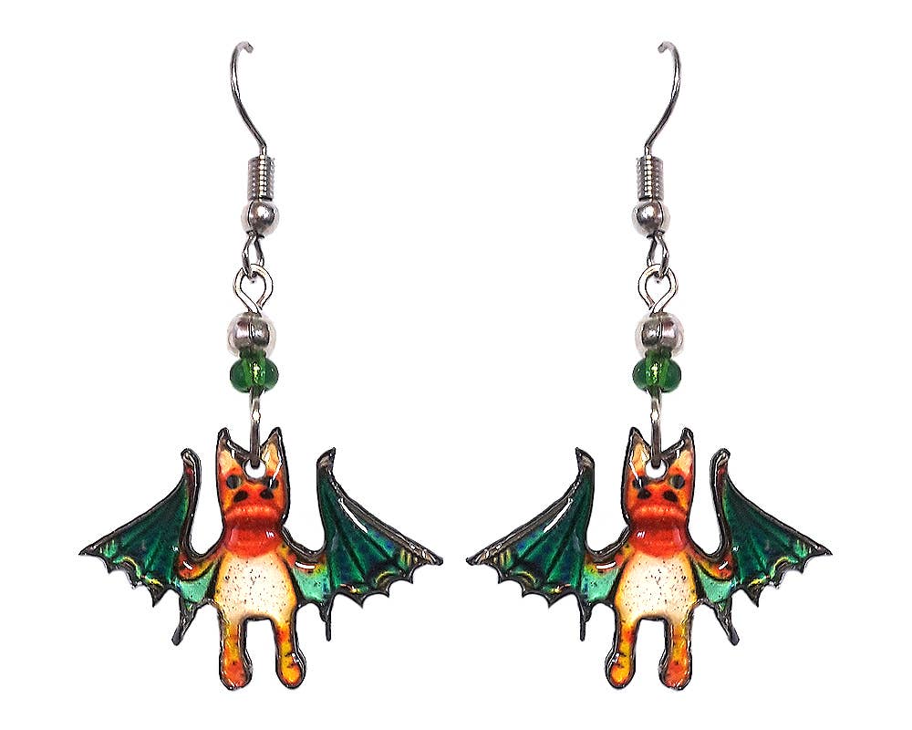 Pichincha - Wholesale Dangle Earrings - Acrylic Bat Wild Animal Dangle Earrings3