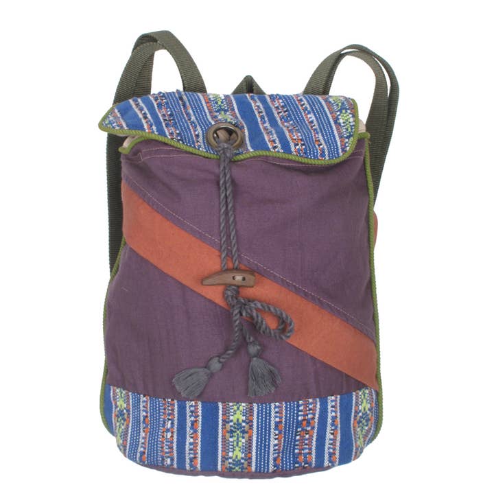 G1604 Woven Detail Backpack for wholesale by Blue Sky