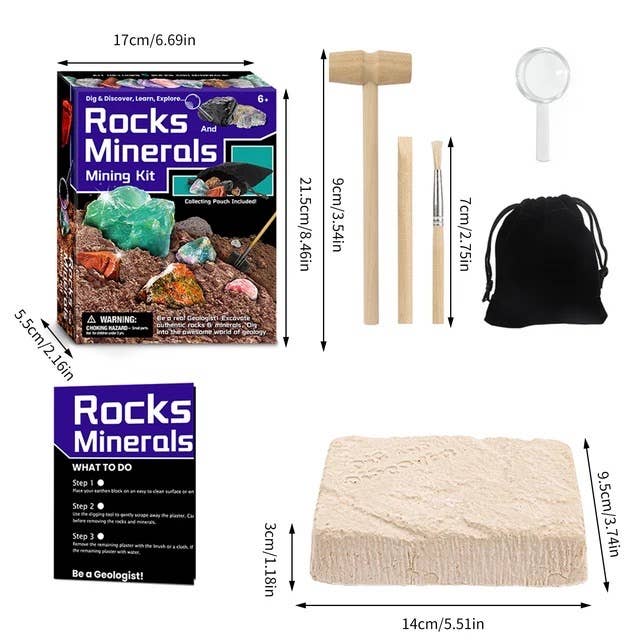Earth's Gems Boutique - Wholesale Toy Set - Kids - Kid's Rocks and Minerals Mining Kit - Learning Game Set7