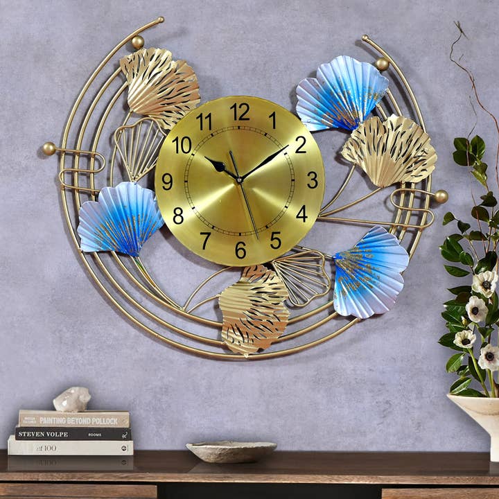 Reloj de Pared Elegancia Floral con Esfera Dorada para venta al por mayor de VIRATRA ART DECOR