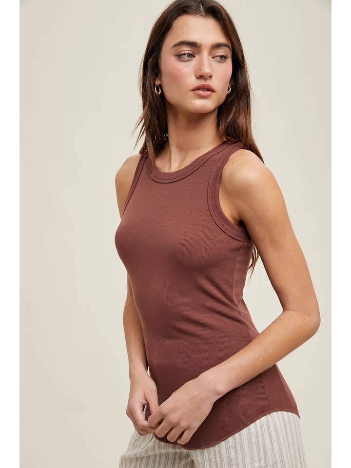 Wishlist Apparel - Wholesale Tank Top - Women's - CREW NECK RIBBED KNIT TANK TOP / WL18-1044