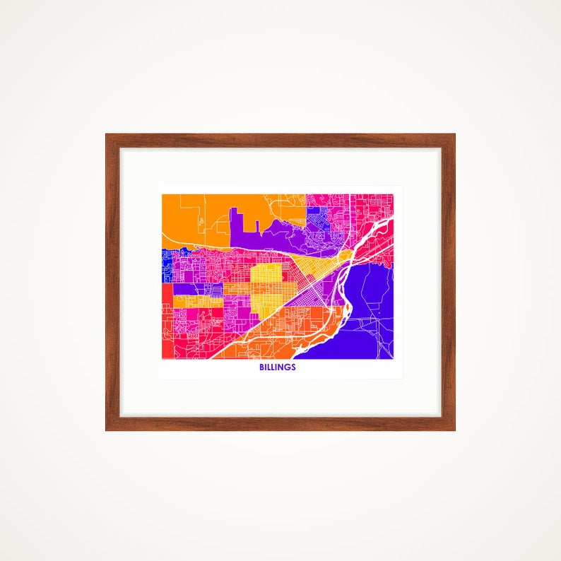 Juanita's Adventures – Großhandel Kunstdruck – Juanitas Billings MT Karte drucken3