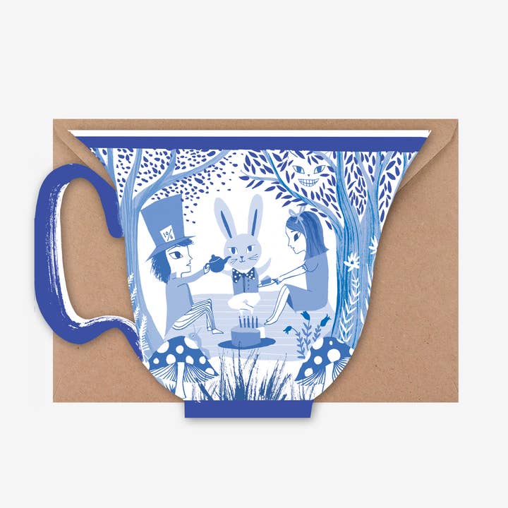 Greeting Card - Alice In Wonderland Teacup, Die Cut for wholesale by Sharon King-Chai