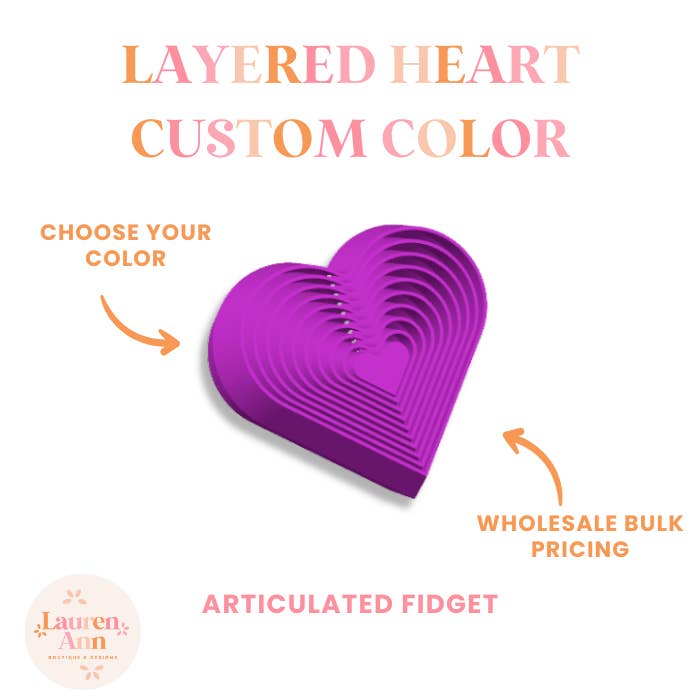 Heart Fidget, Sensory Toy, Autism Toy, Fidget - CUSTOM for wholesale by Lauren Ann Boutique & Designs
