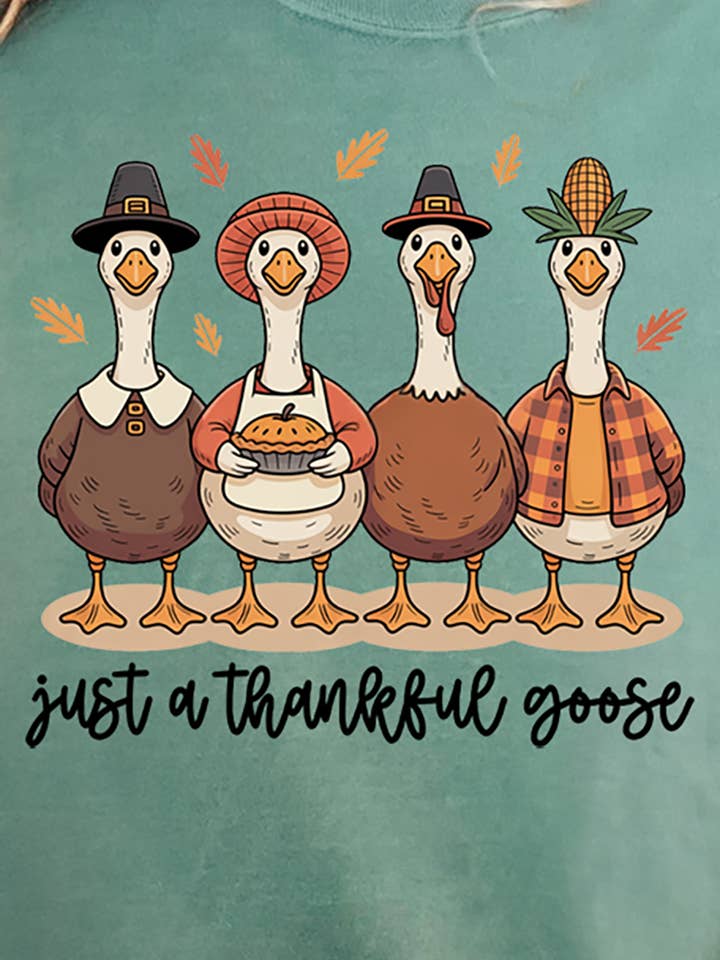 Wholesale Accessory Market - Wholesale Screen Printed T-Shirt - Women's - Just A Thankful Goose Comfort Colors Adult Ring-Spun Cotton Tee9