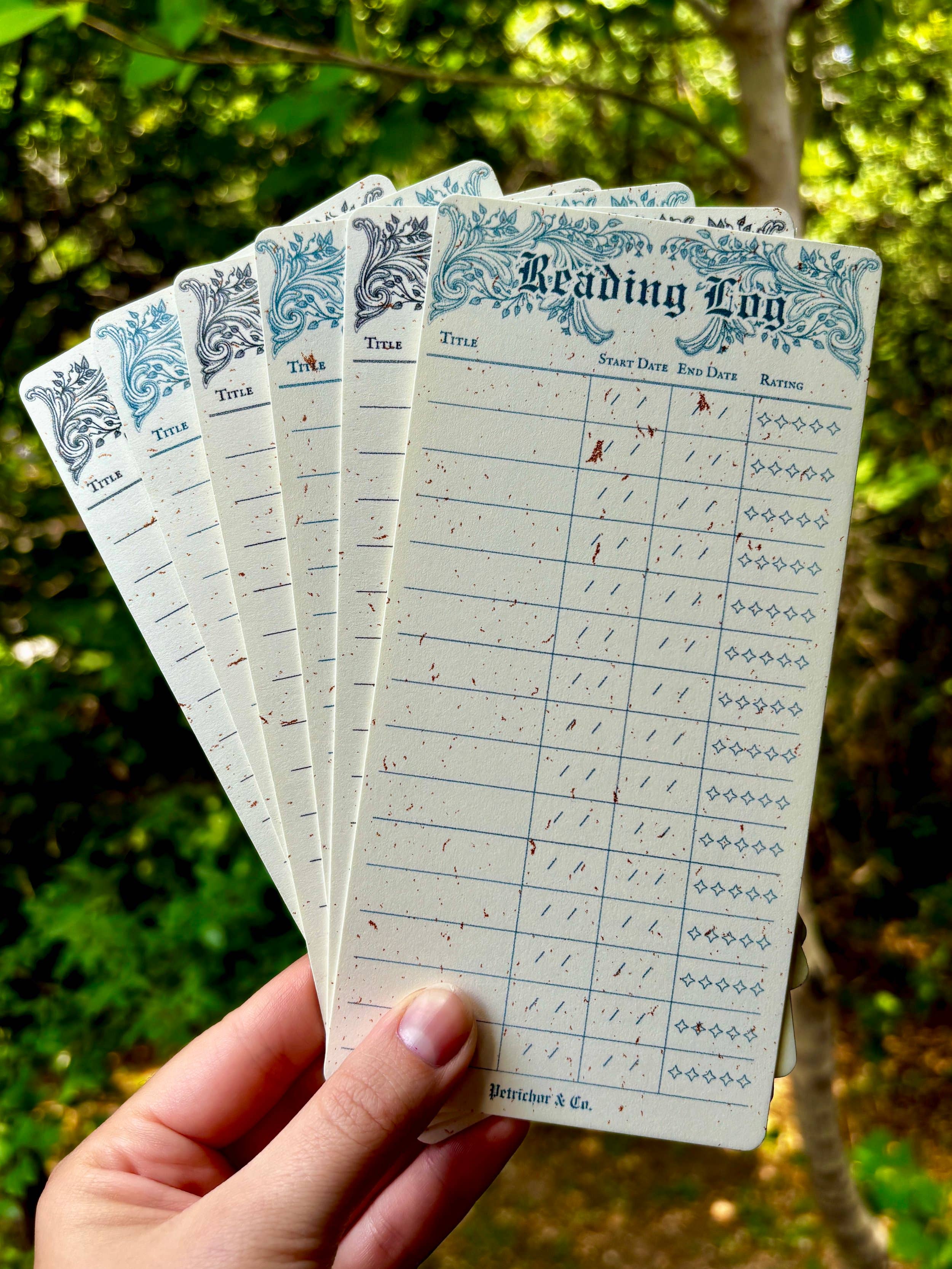 Petrichor & Co. - Wholesale Bookmark - Reading Log Bookmark – Book Tracker Stationery1