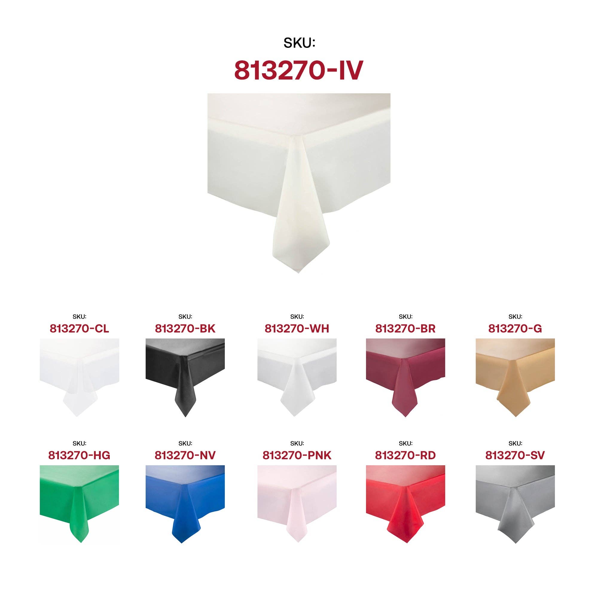 Smarty had a Party - Wholesale Tablecloth - 54" x 108" Ivory Plastic Tablecloths - 96 pcs4