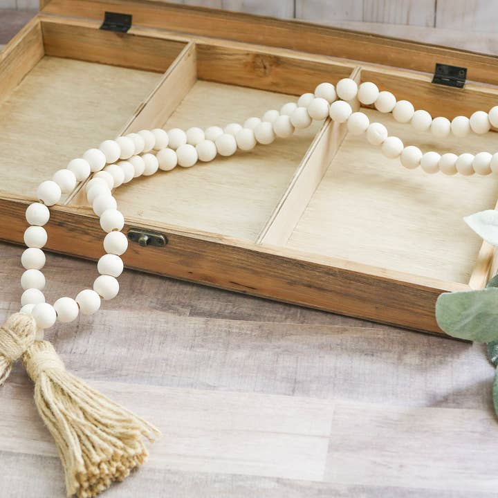 Ivy and Sage Market - Wholesale Bunting/Garland - Eco-friendly Natural Wood Bead Garland with Tassels