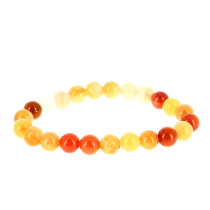 8 mm Gold Silk Jade Bracelet with Beads for wholesale by Artisans de Madagascar