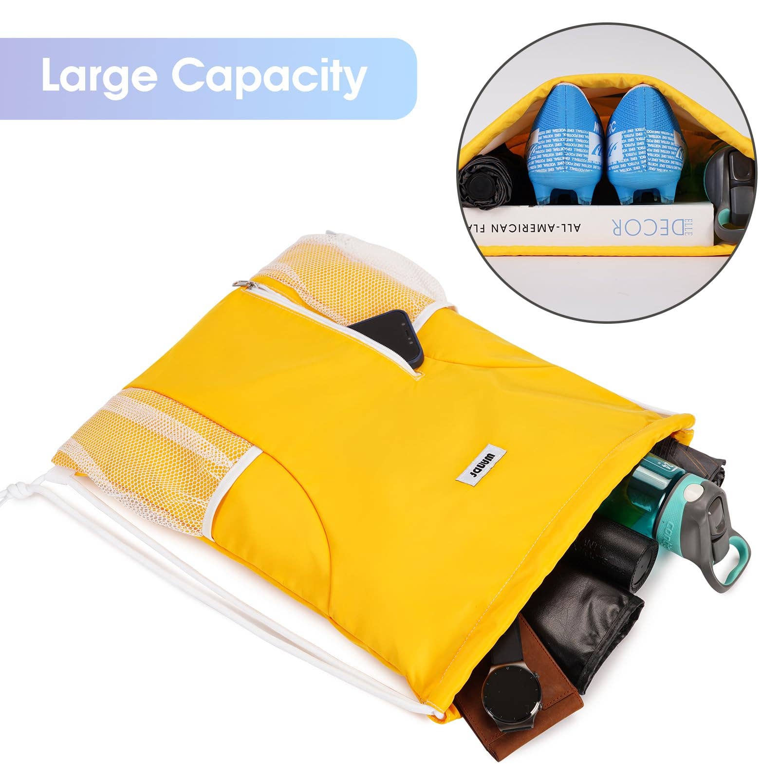 wandf - Vente Sac à cordon de serrage – unisexe - Sac à dos à cordon WF6038 Sports Gym avec poches en maille39