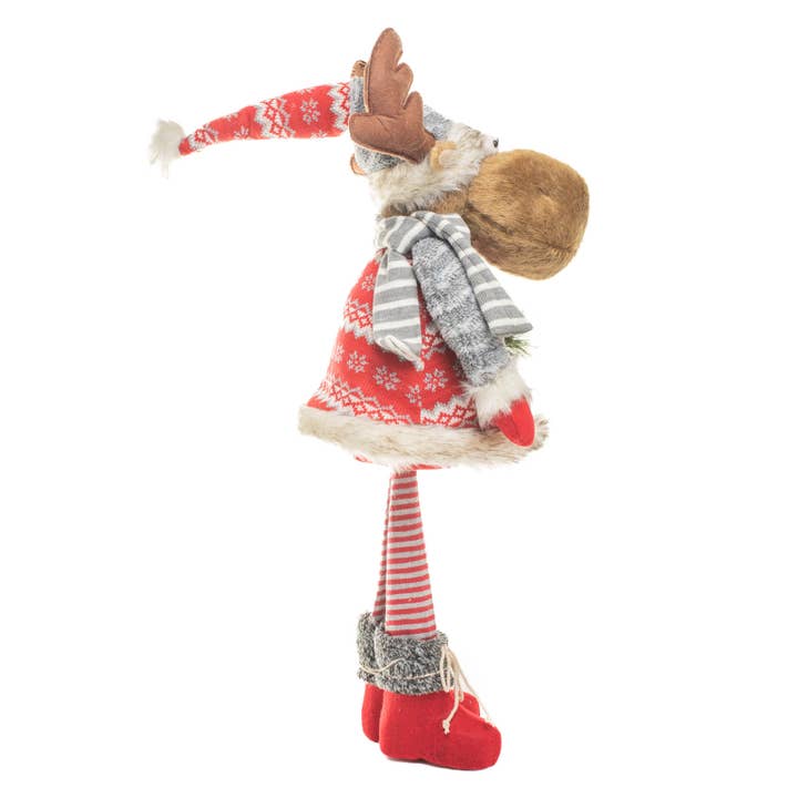 Starlight Collection - Vente Décoration de Noël - Figurine d'élan rouge/gris avec skis2