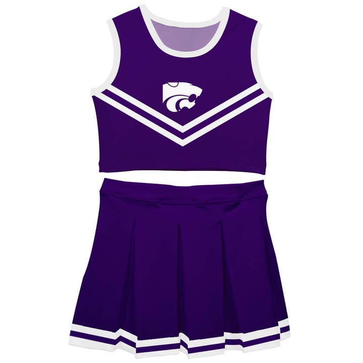 Kansas State Wildcats Purple Sleeveless Cheerleader Set for wholesale by Vive La Fete