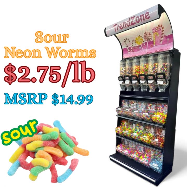 Bulk Candy Gummies – Sour Worms for wholesale by Trend Zone