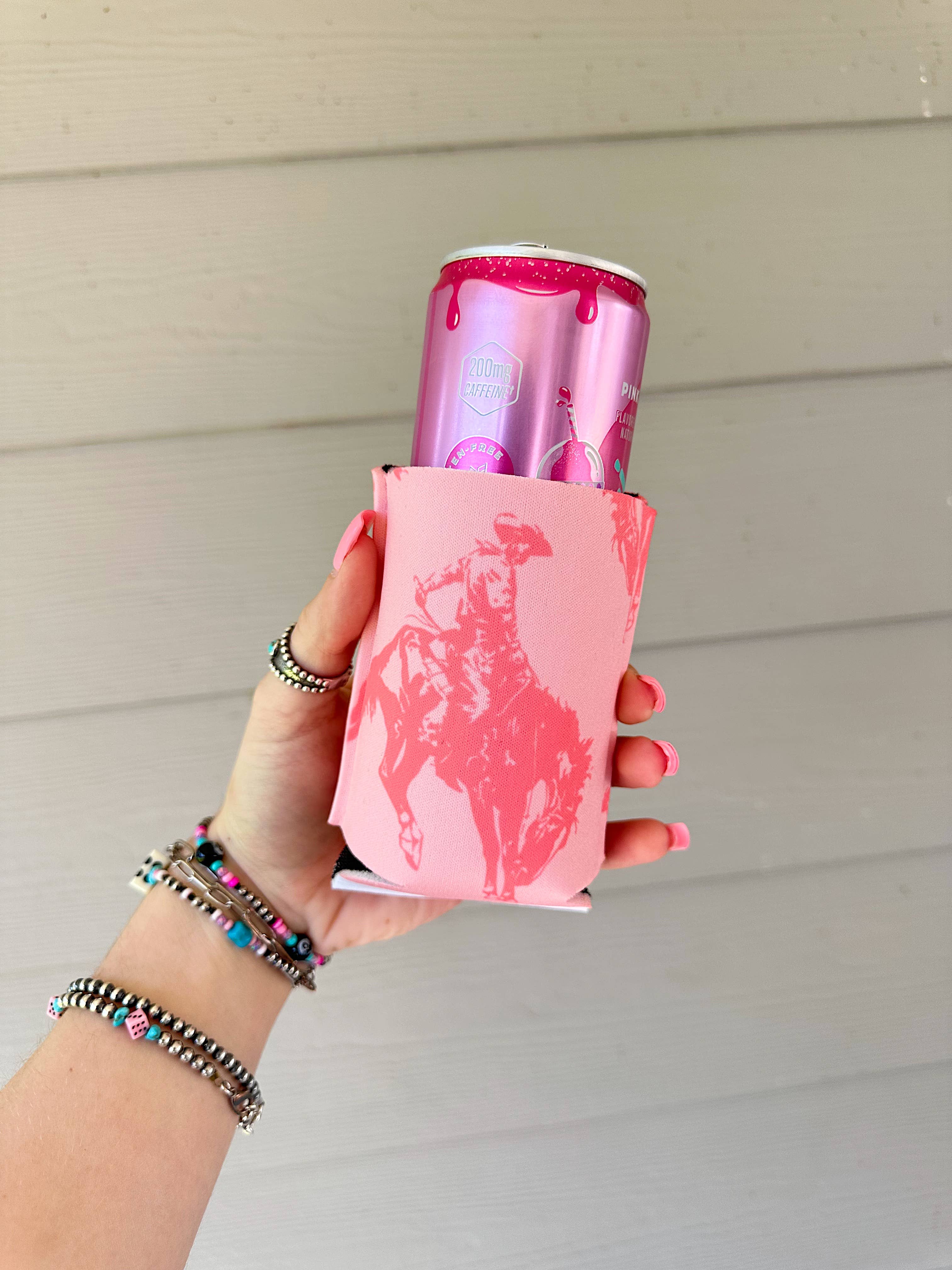 Gunpowder and Glam Boutique - Wholesale Drink Huggers & Koozies - Pink Cowboy Koozie (2 sizes) 1