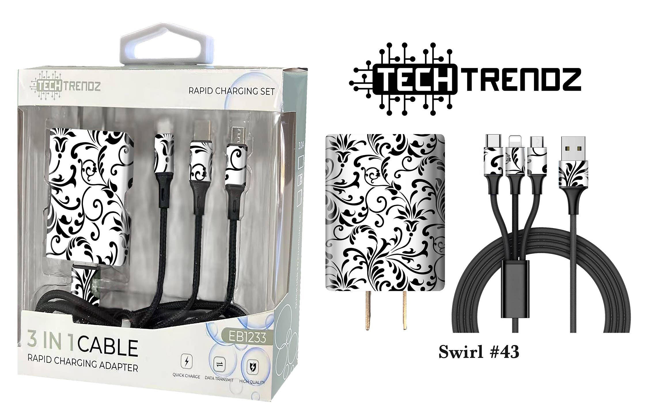 Tech Trendz – wholesale Charging cable – Quick Charging All In One Set30