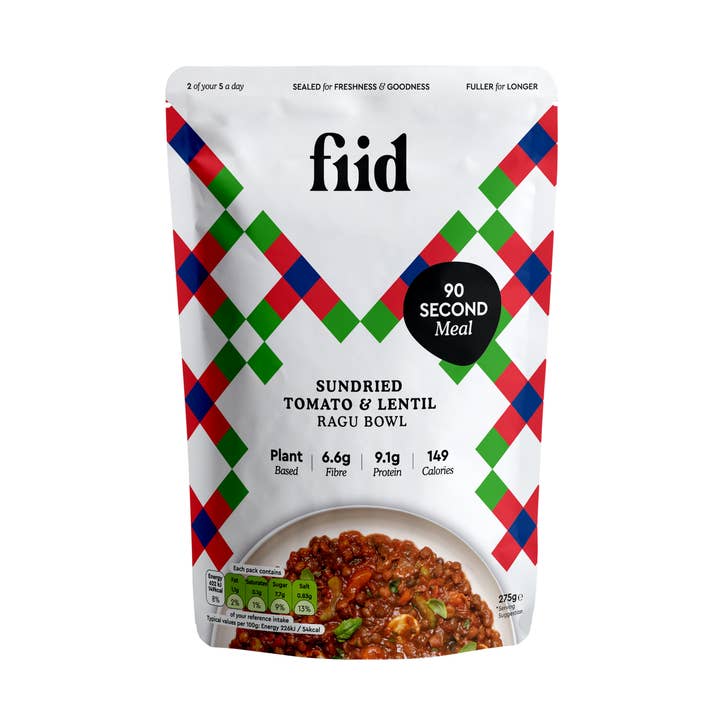 Bol à ragu aux tomates et lentilles - 275 g - Repas végétalien pour la vente par fiid