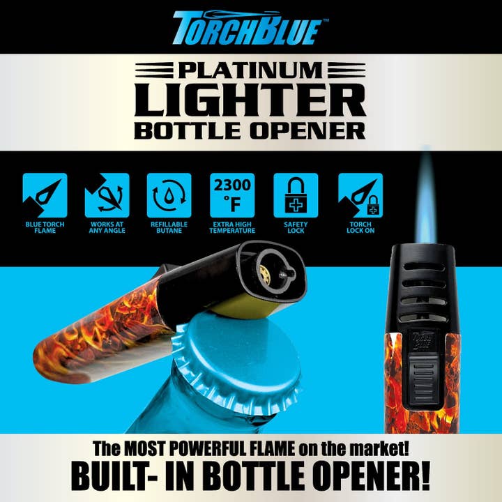 Novelty Closeout - Wholesale Lighter - Torch Blue Mini Torch Stick Lighter Assortment- 20/Pack