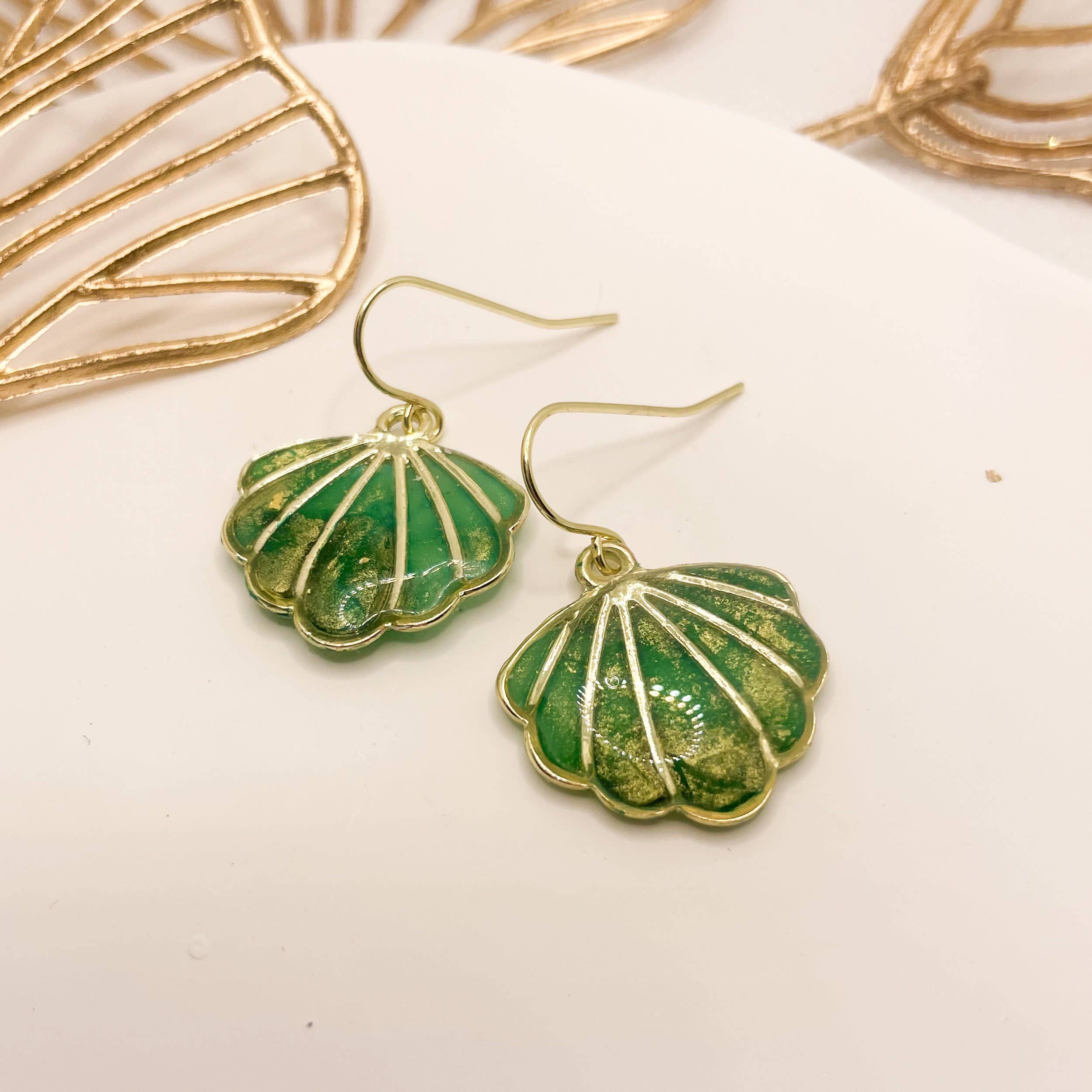 Marina Designs - Vendita all'ingrosso Orecchini pendenti - orecchini a goccia a forma di conchiglia, color acqua, argilla polimerica e resina6