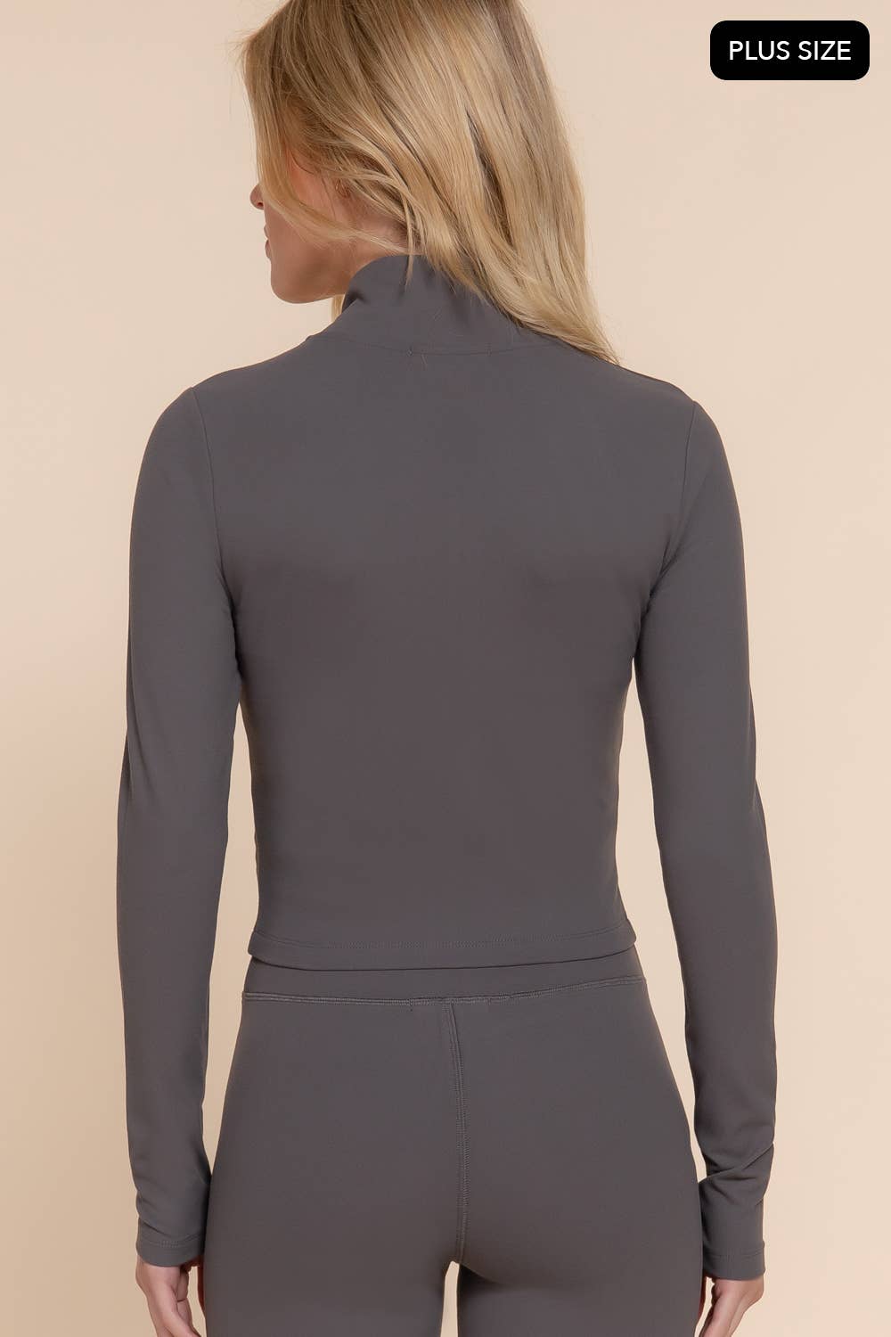 Active Basic | Active USA – wholesale Athletic jacket – Women′s – [PLUS SIZE] Long Sleeve Mock Neck Zip-Up Workout Jacket 24