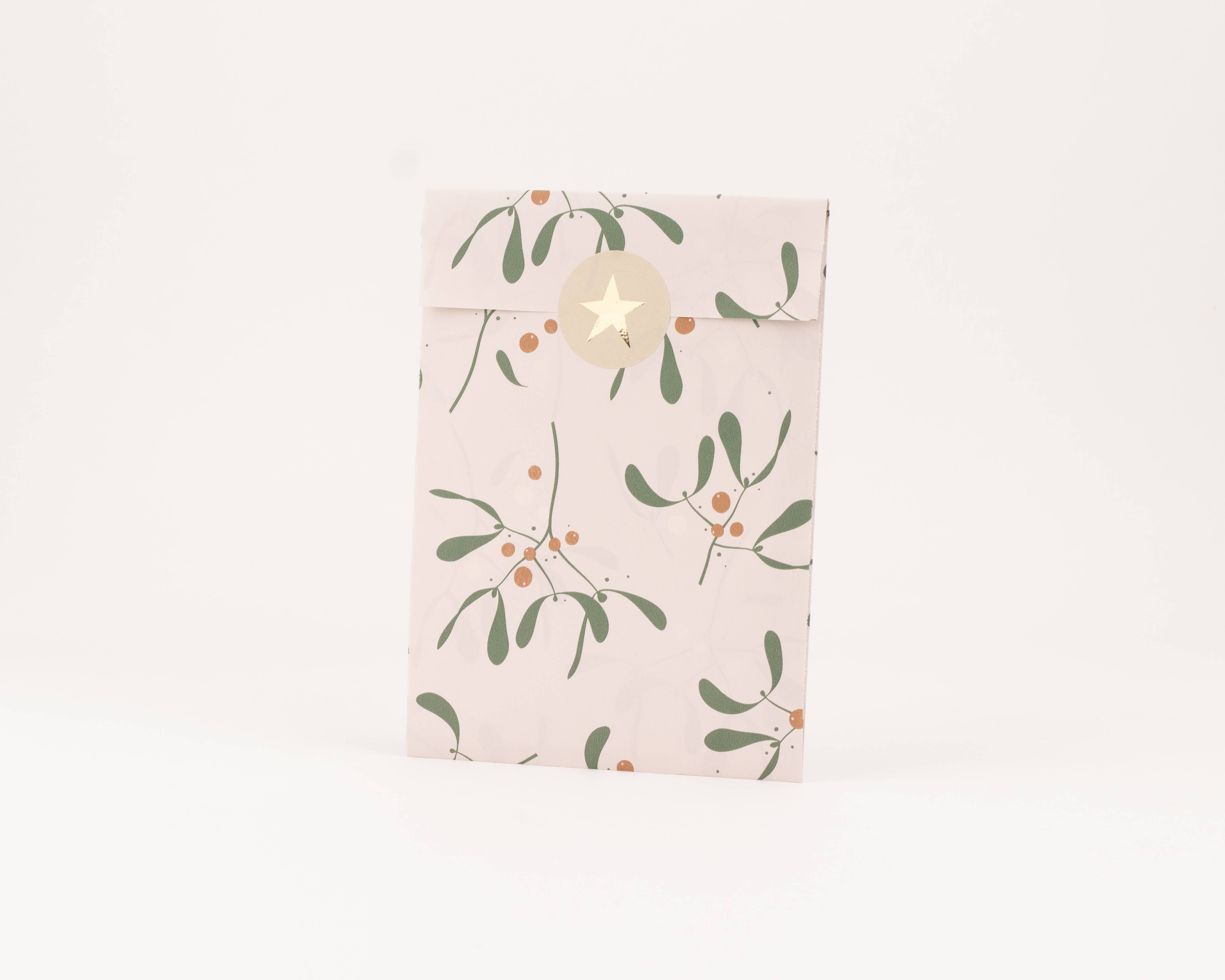 liebevoll verpackt - Wholesale Gift Bag - Paper Bags Mistletoe, Pink (Christmas)2