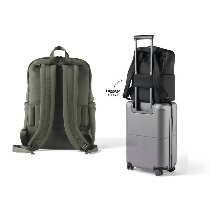 OiOi - Wholesale Nappy bag – Baby - Multitasker Nappy Backpack - Sage Neoprene4