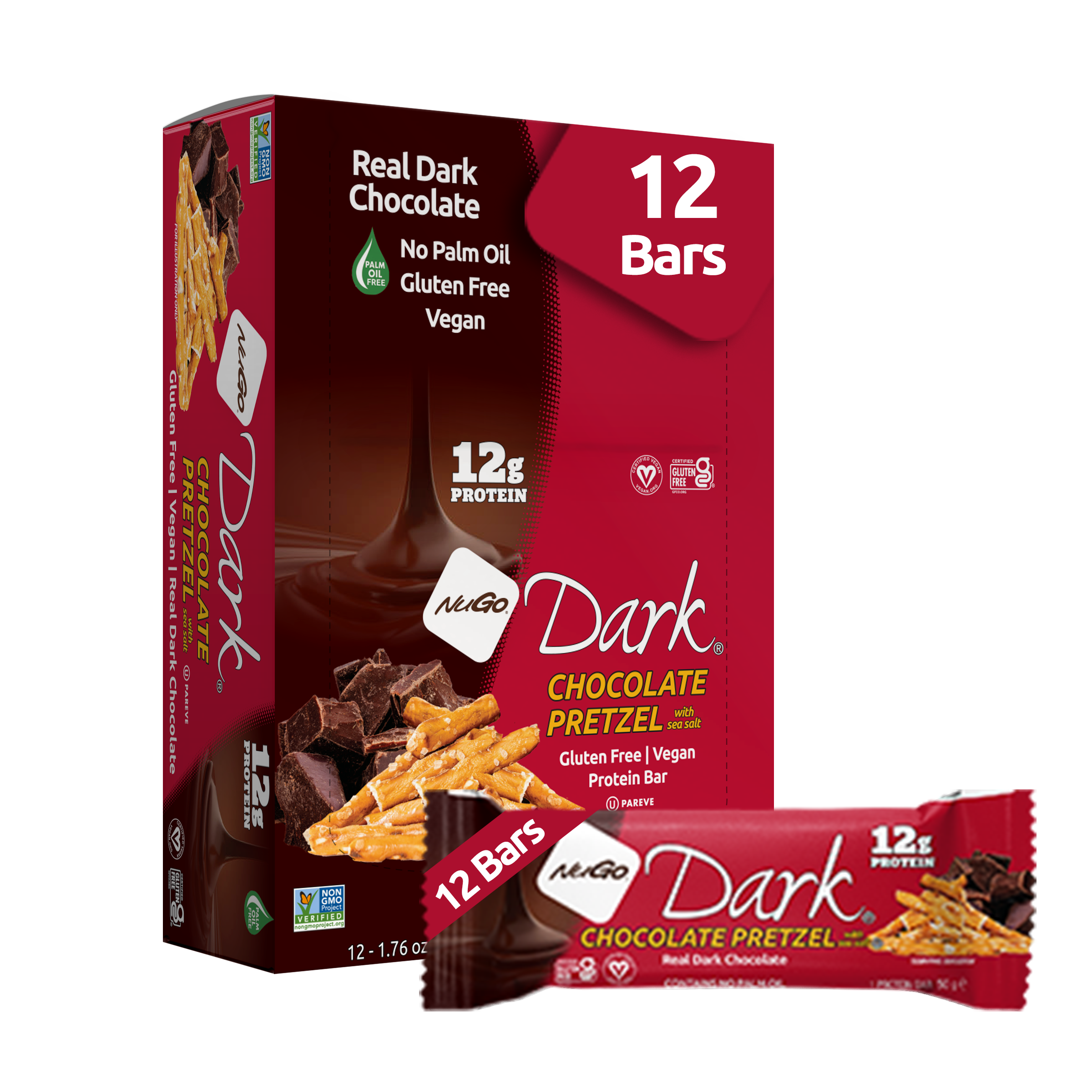 NuGo Nutrition - Wholesale Snack Bar - NuGo Dark Chocolate Pretzel Protein Bar1