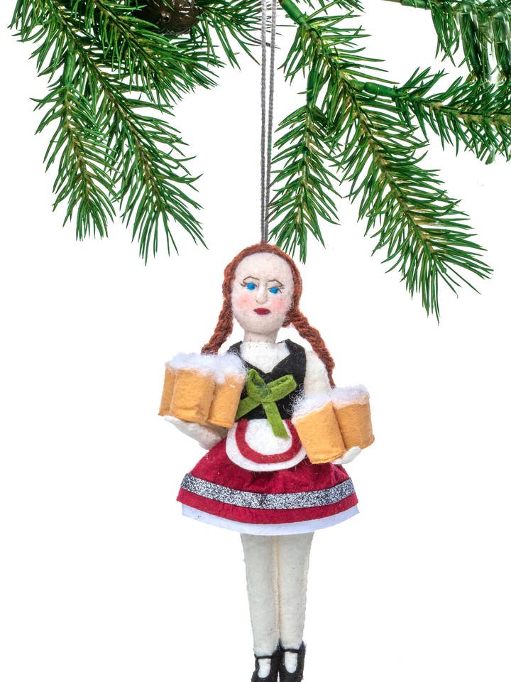 Bavarian Maid Ornament for wholesale by Silk Road Bazaar