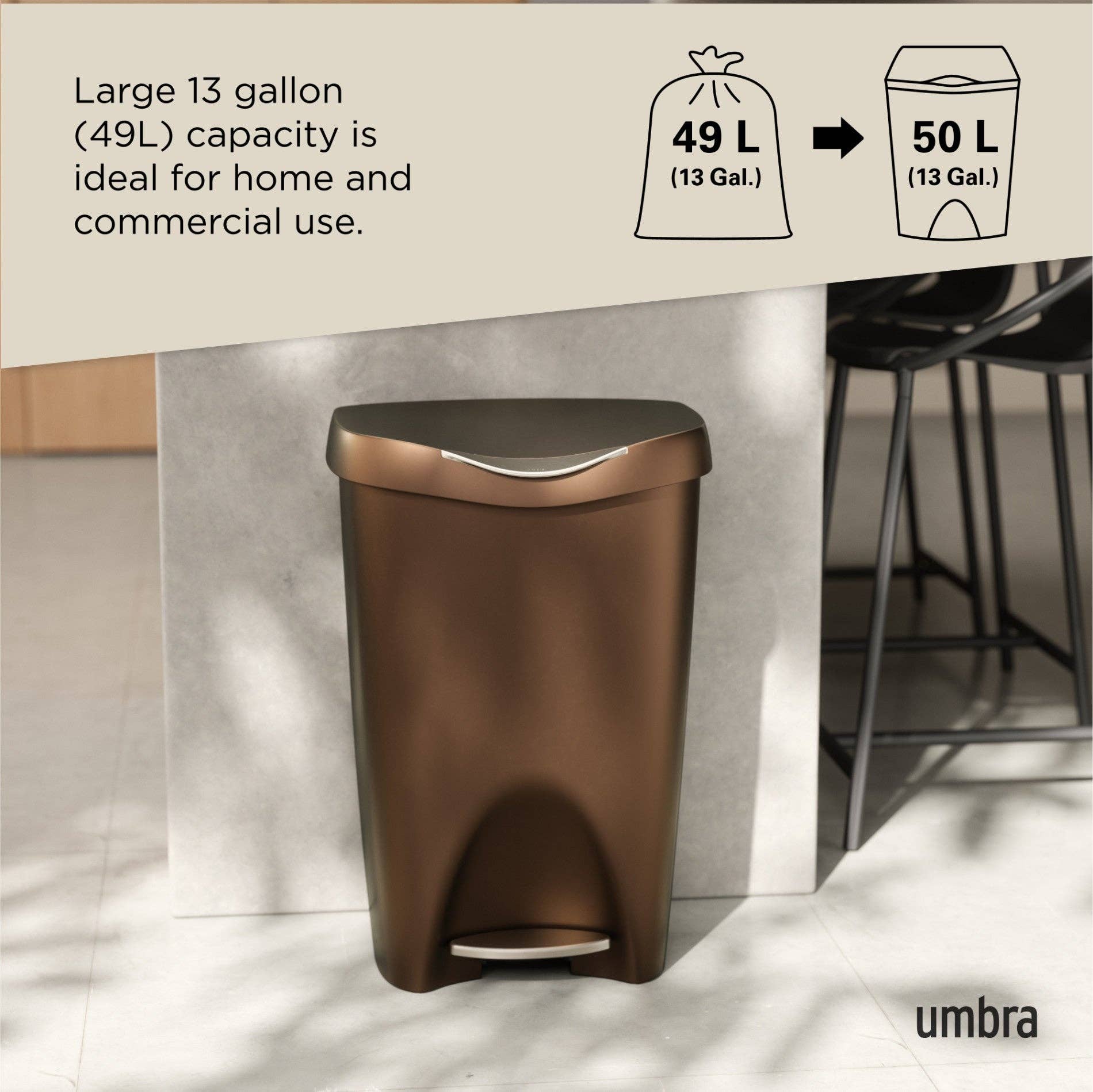 Umbra - Wholesale Trashcan/Trash Bin - Brim Step On Trash Can31