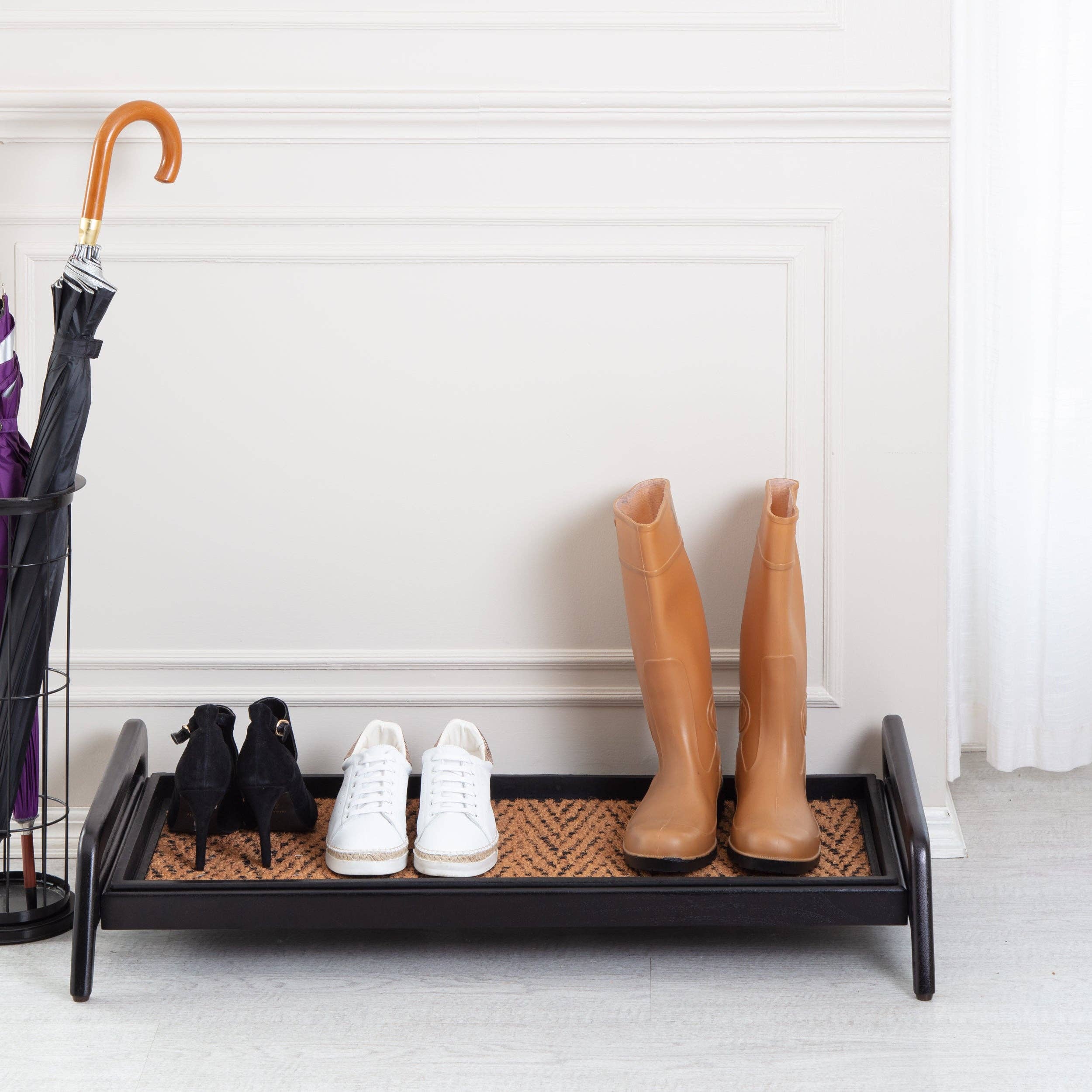 Anji Mountain - Vente Étagères à chaussures - Plateau à bottes en bois (un seul niveau) - Lion irlandais (003)12