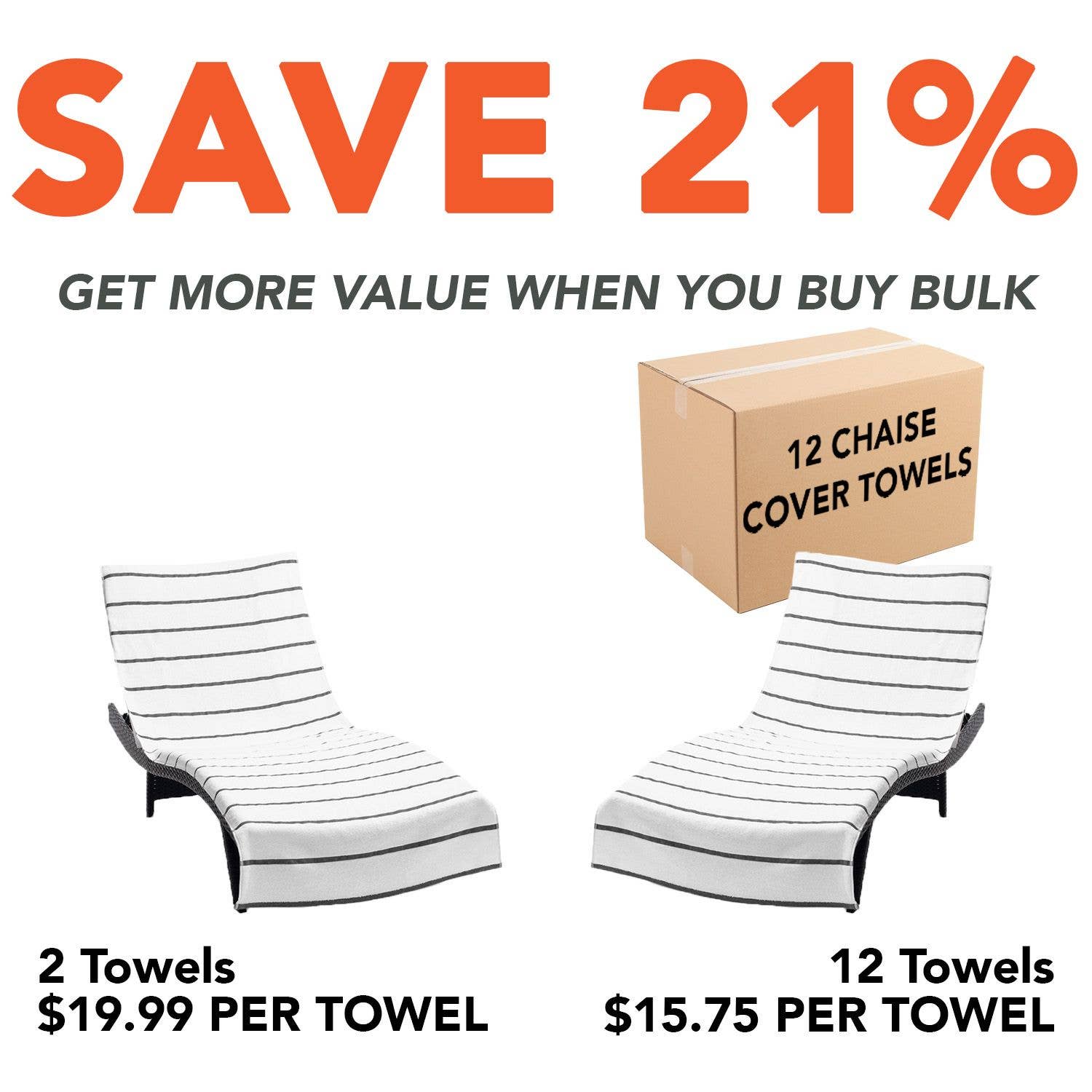 Arkwright Home - Wholesale Beach Towel - 2 Pack of Chaise Lounge Chair Towels, Fitted Pocket7