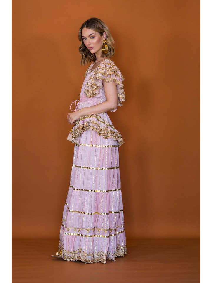 Anannasa Lifestyle - Wholesale Skirt – Women’s - HELENA SKIRT PINK/GOLD3