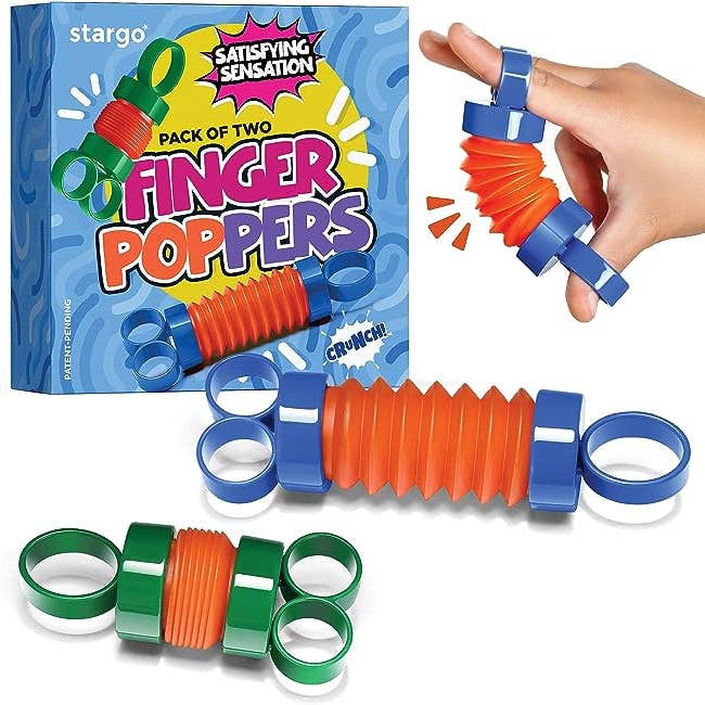 Stargo Brands Llc - Wholesale Fidget Toy - Kids - Finger Poppers Fidget Toy for Kids - Hand Exercisers Pop Tube Mini Fidget Toys - Sensory Toy for Girls and Boys - Finger Strengthener and Occupational Therapy Toy - Pack of 2