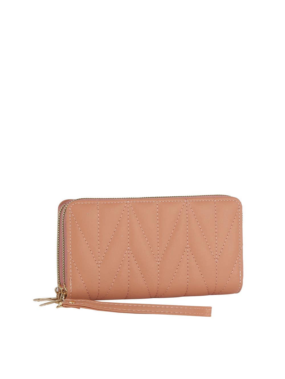 Handbag Factory Corp - Wholesale Wristlet - Zigzag Stitch Zip Wristlet Wallet1