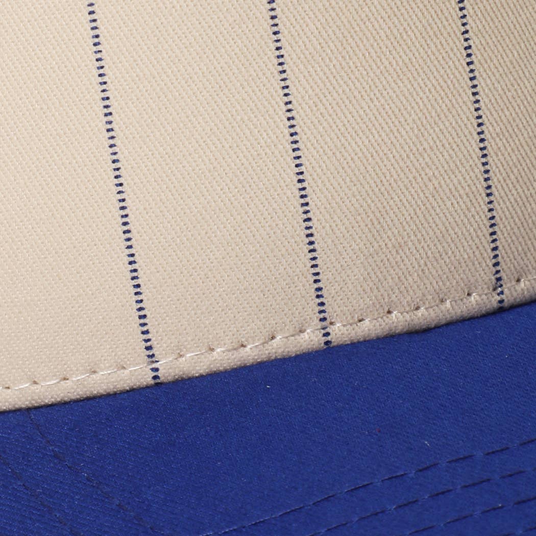 Fashion City - Wholesale Trucker Hat - Unisex - Two-Tone Pinstripe Canvas Trucker Hat7