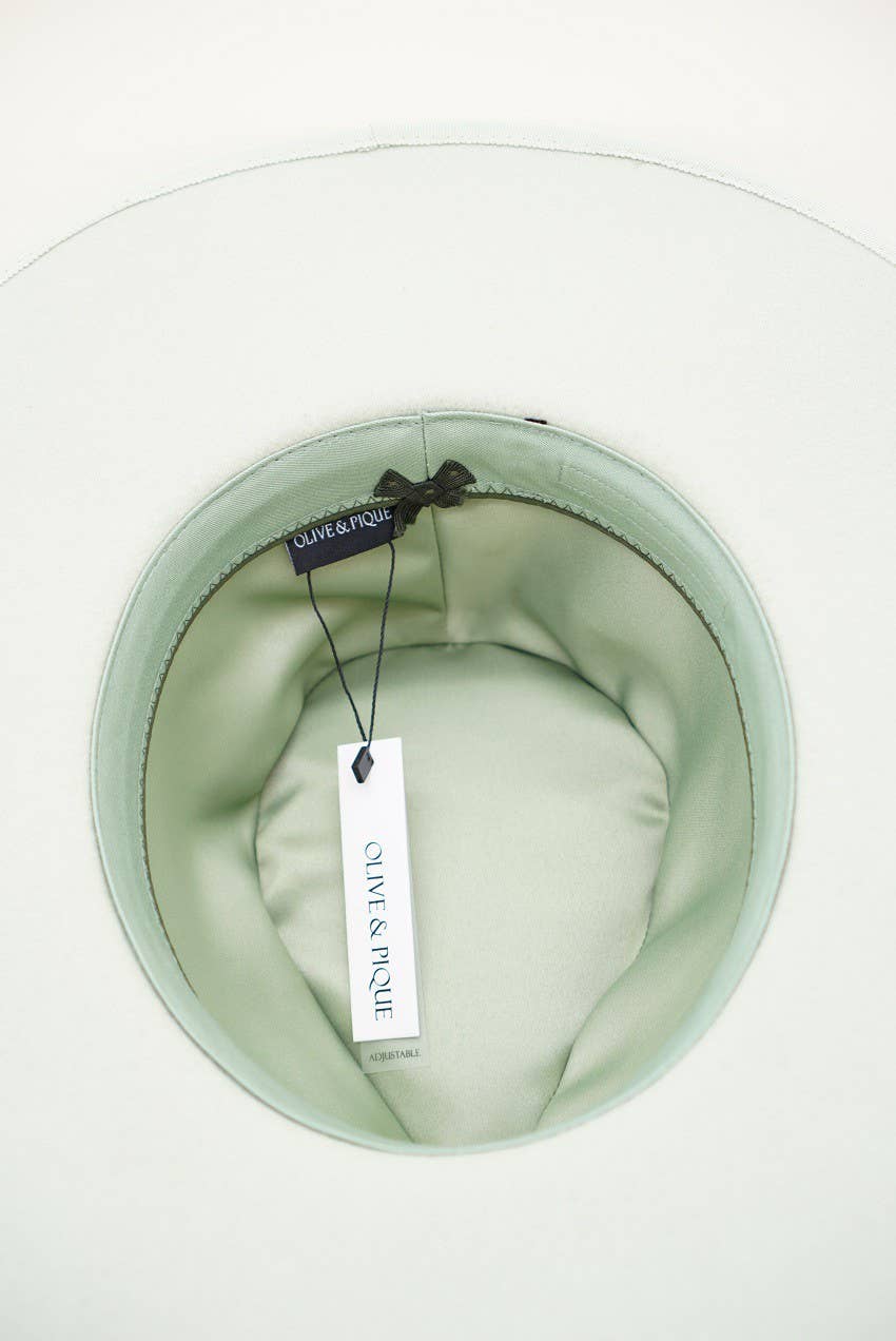 Olive & Pique - Wholesale Fedora - Unisex - GABRIEL - 100% Wool Felt Structed Rancher, Satin Lined, Sage4