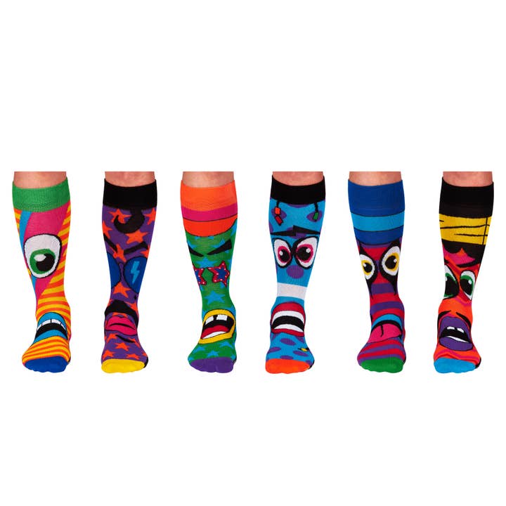 Sock Academy – wholesale Socks – Unisex – THE FUNK HEADS | 6 Odd Socks Gift Box - United Oddsocks1