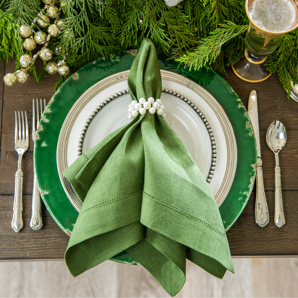 Arte Italica & Crown Linen Designs - Wholesale Dinner & Cloth Napkin - Hemstitch Large Napkin7