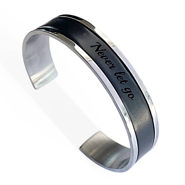 Adjustable Mens Cuff Bracelet Stainless Steel & Leather for wholesale by BeGenuine