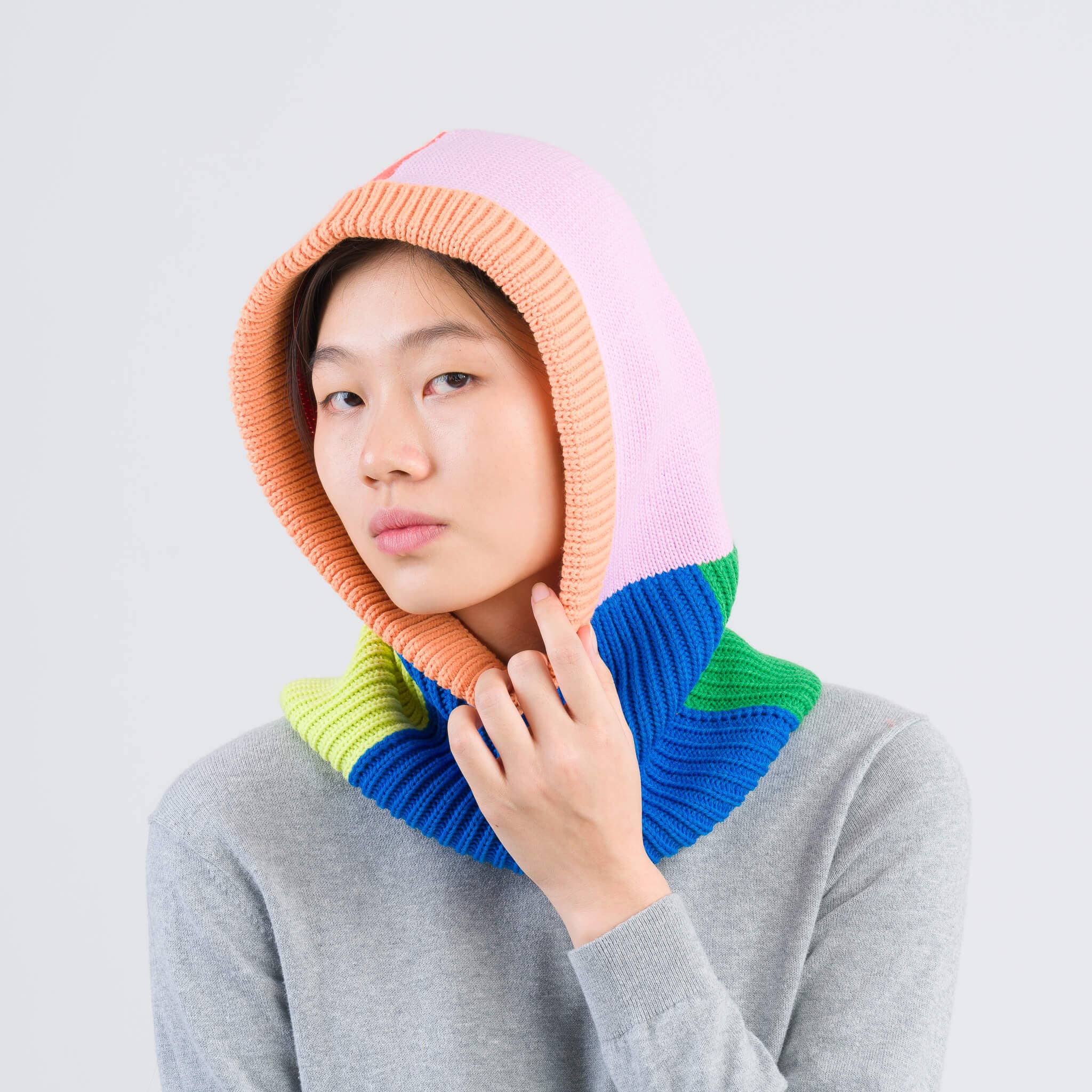 VERLOOP | knits - Wholesale Balaclava - Unisex - Mismatch Knit Hood2