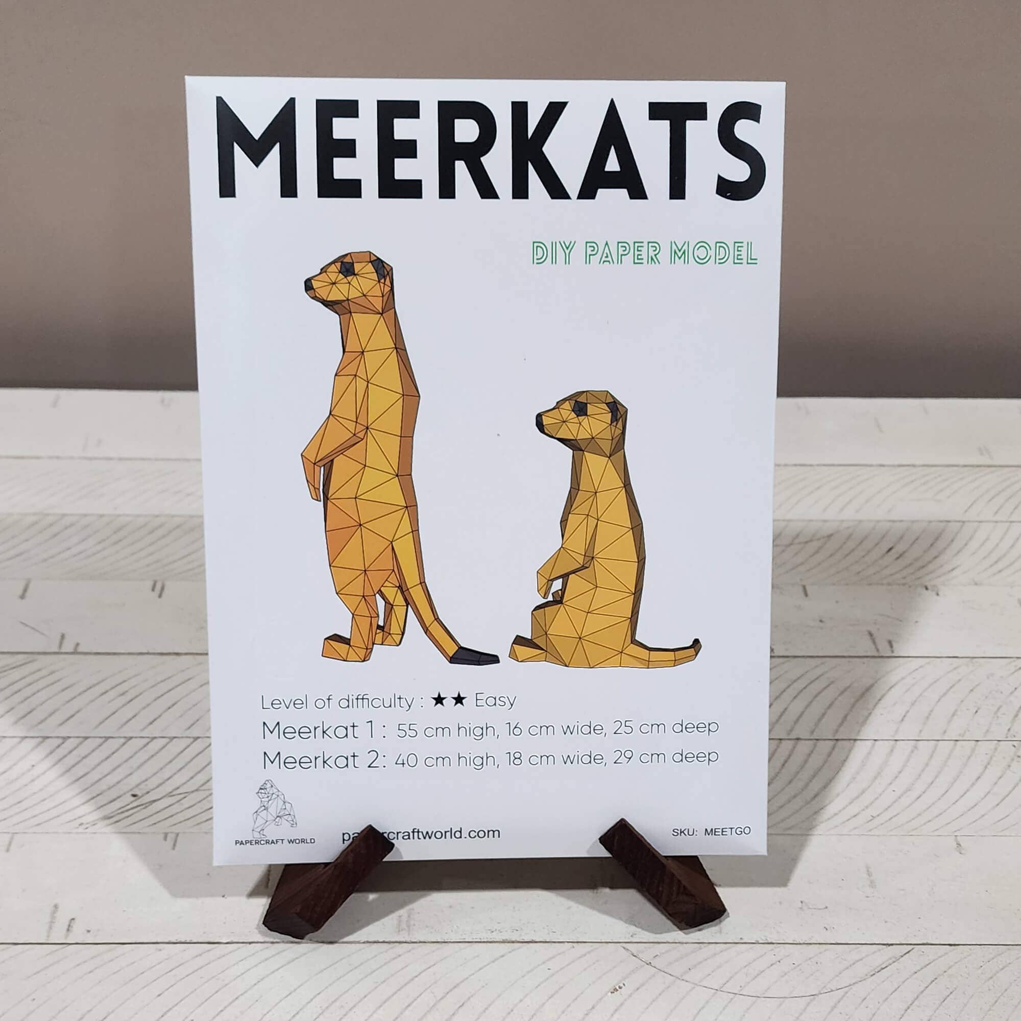 PAPERCRAFT WORLD - Vendita all'ingrosso Kit per lavoretti fai da te - Modello Origami Meerkats 3D Paperart12
