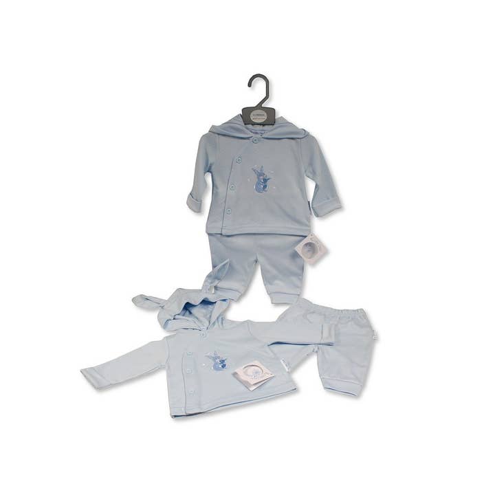 Baby Boys 2 pcs Set with Hood - Bunny -2556 for wholesale by Sheldon International