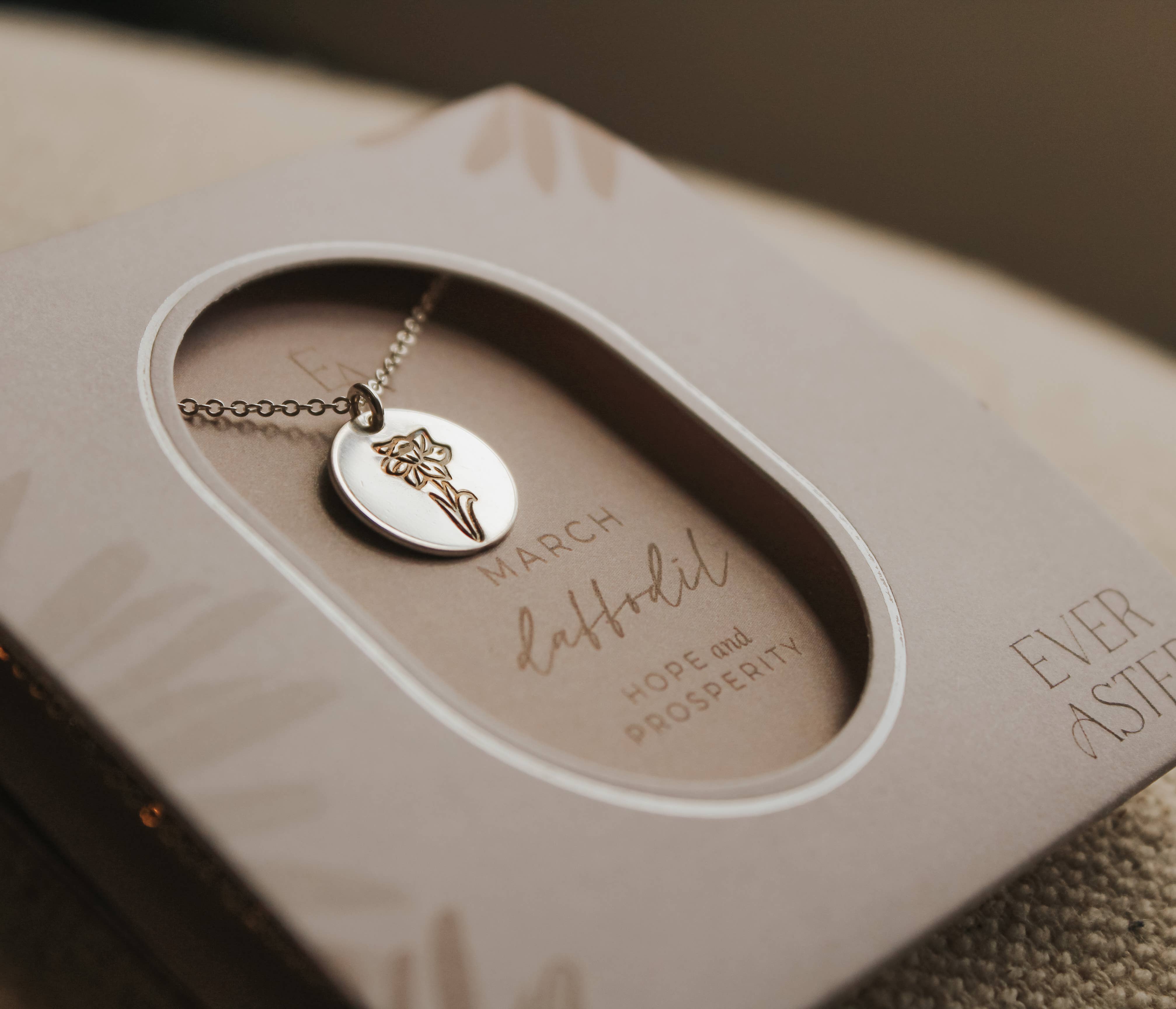 Ever Aster - Wholesale Pendant/Charm Necklace - March Daffodil Birth Flower Necklace0