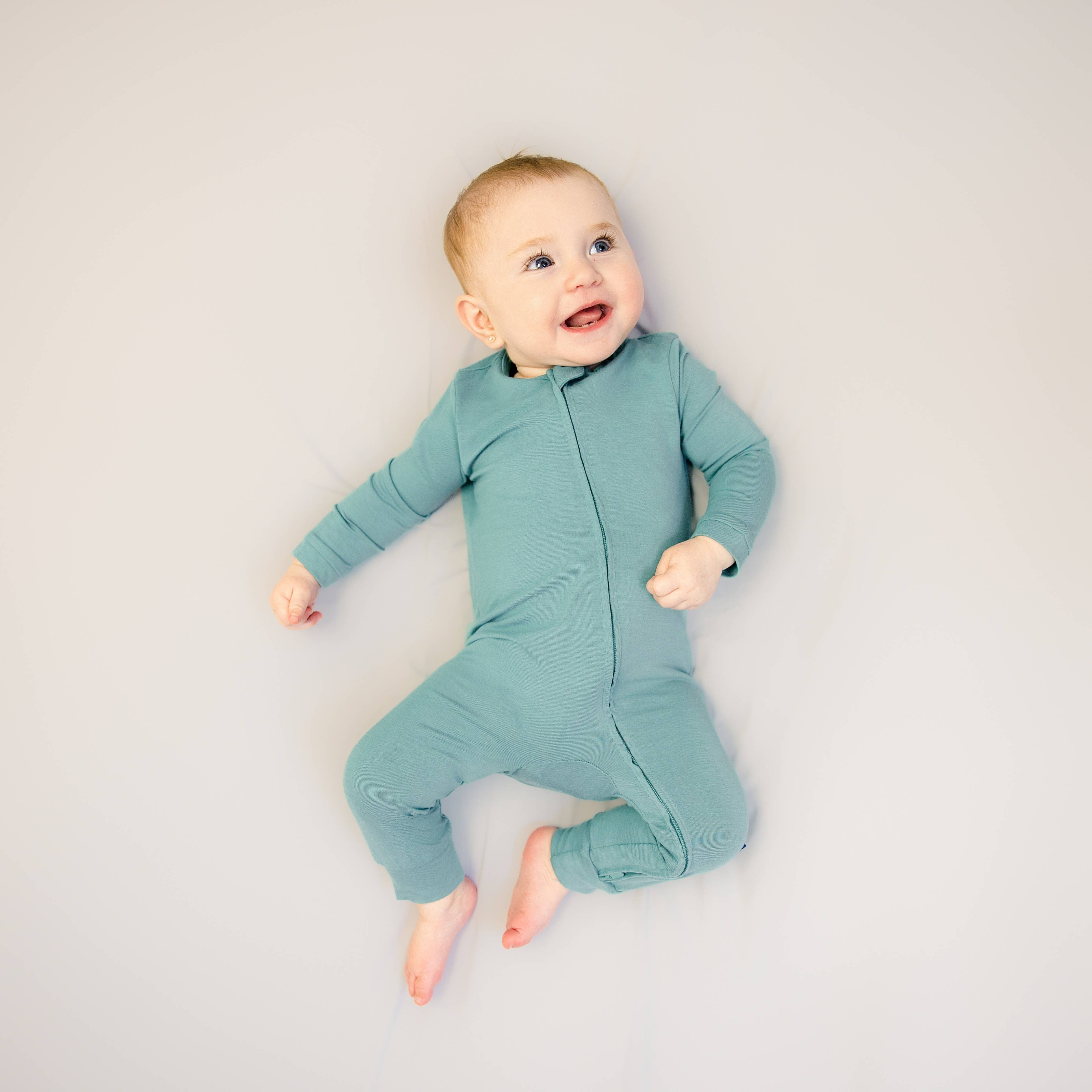 Larkspur Baby - Wholesale Sleepsuit - Baby - Zip Romper in Jade