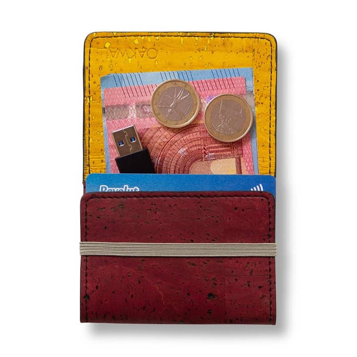 Reverso - Reversible Vegan Wallet - Burgundy & Mustard for wholesale by Oakwall - Shaped by Nature