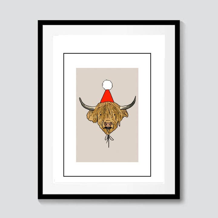 Highland Cow A4 Art Print for wholesale by STETCH
