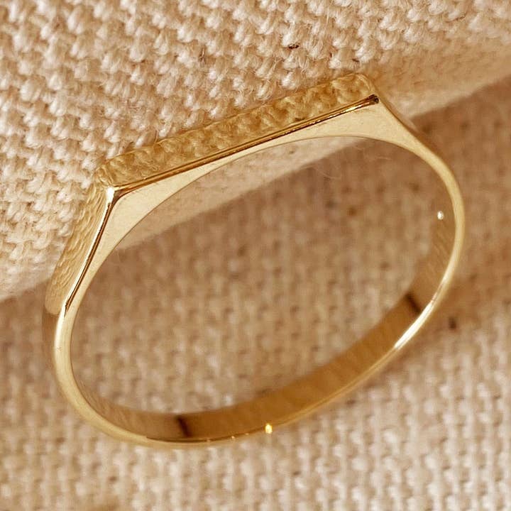 Anillo con parte superior plana y relleno de oro de 18 para venta al por mayor de GoldFi