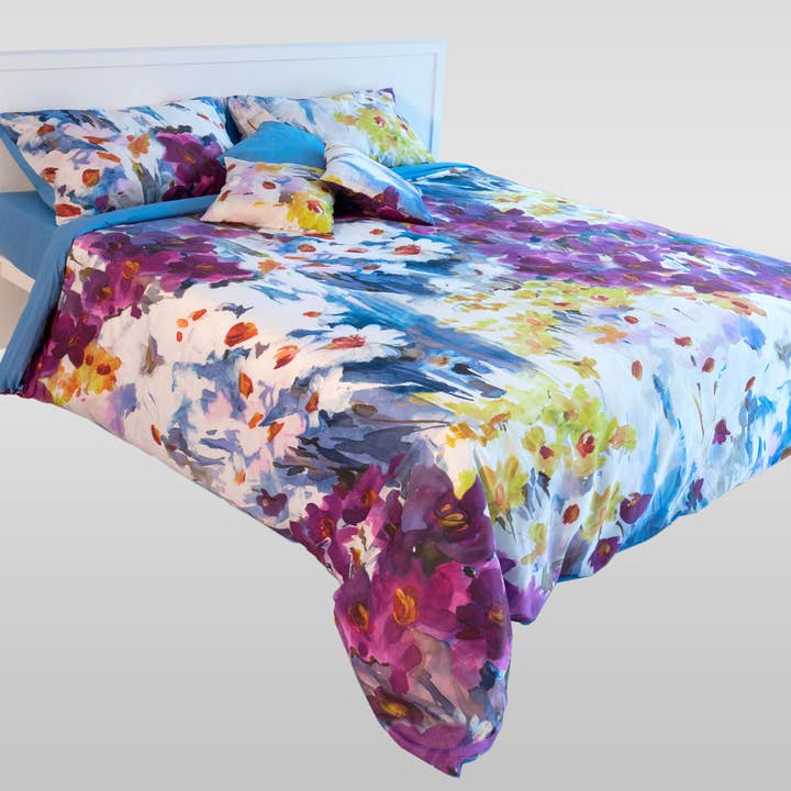 Juego de funda nórdica Positano azul claro para venta al por mayor de Roberta Netti Home Design