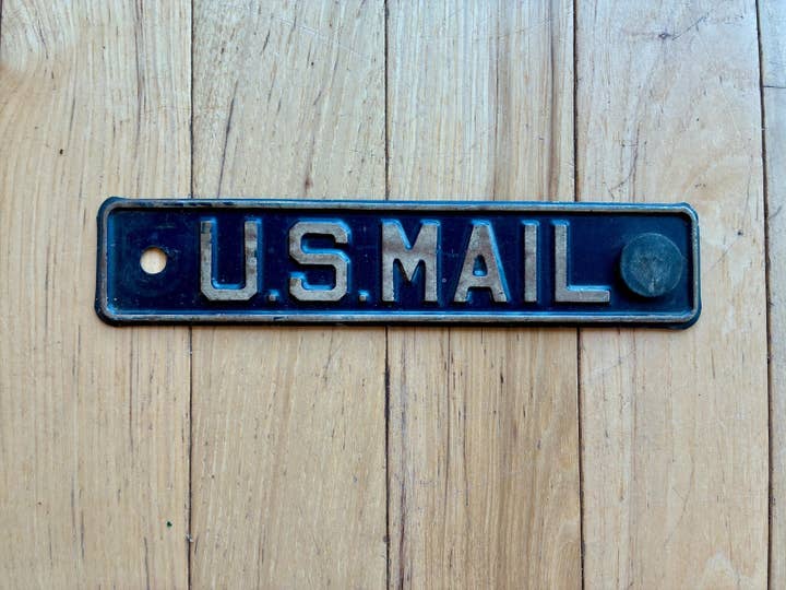 Vintage Mail Metal Equipment Plate - (1940s-1960s?) for wholesale by RusticPlates